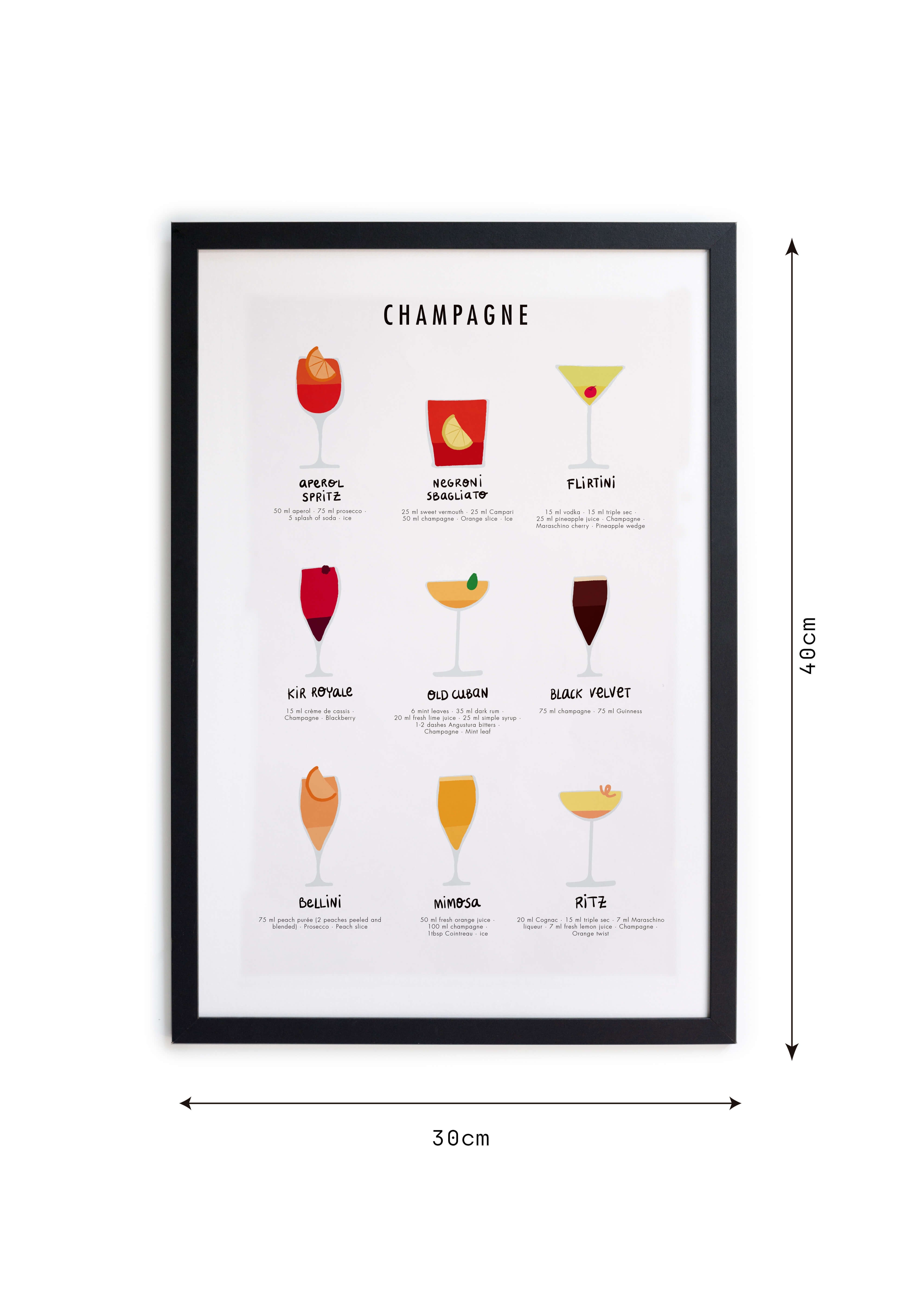 Cuadro moldura Champagne Guide