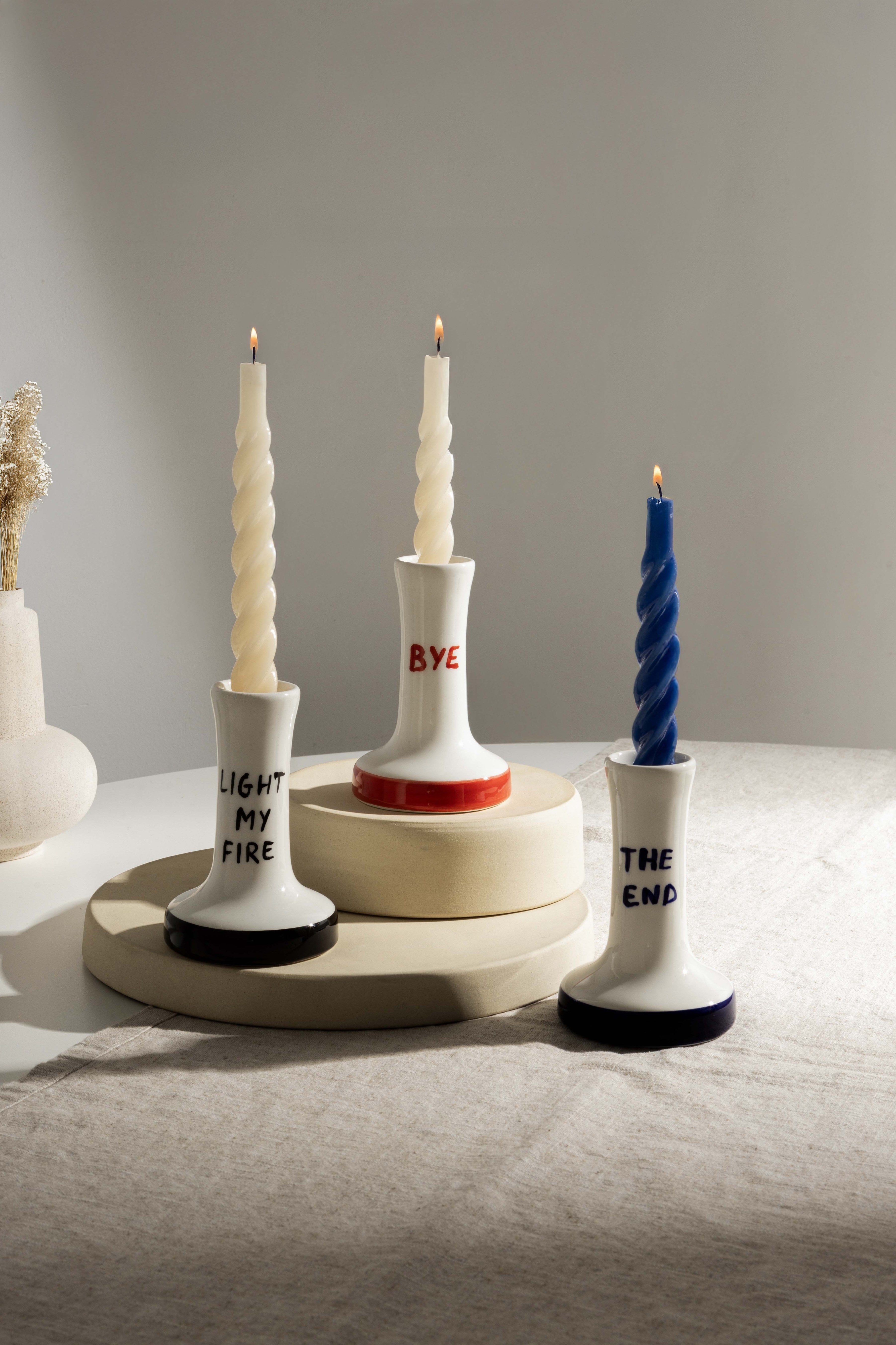 Set 3 Candelabras Ceramic Light my Fire