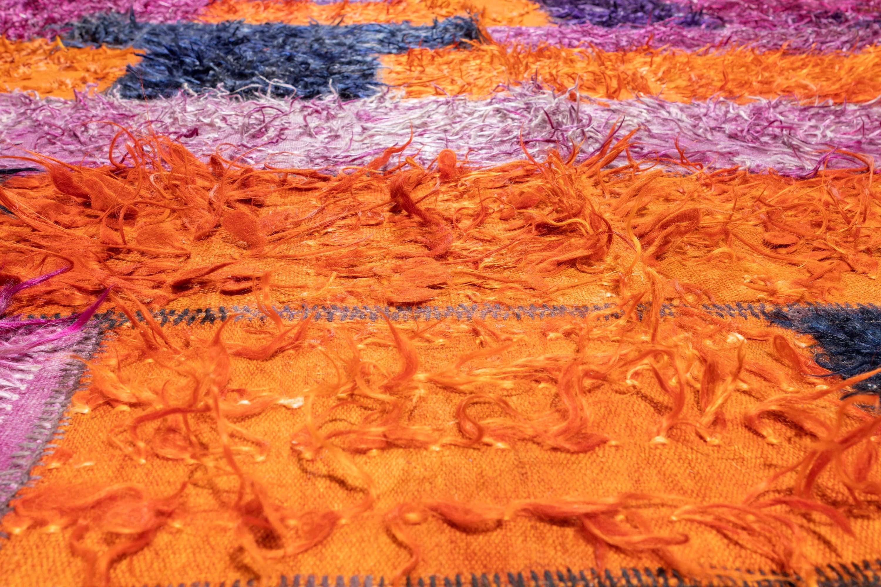 Alfombra Vintage Filikli 100% Lana Morado, Azul y Naranja