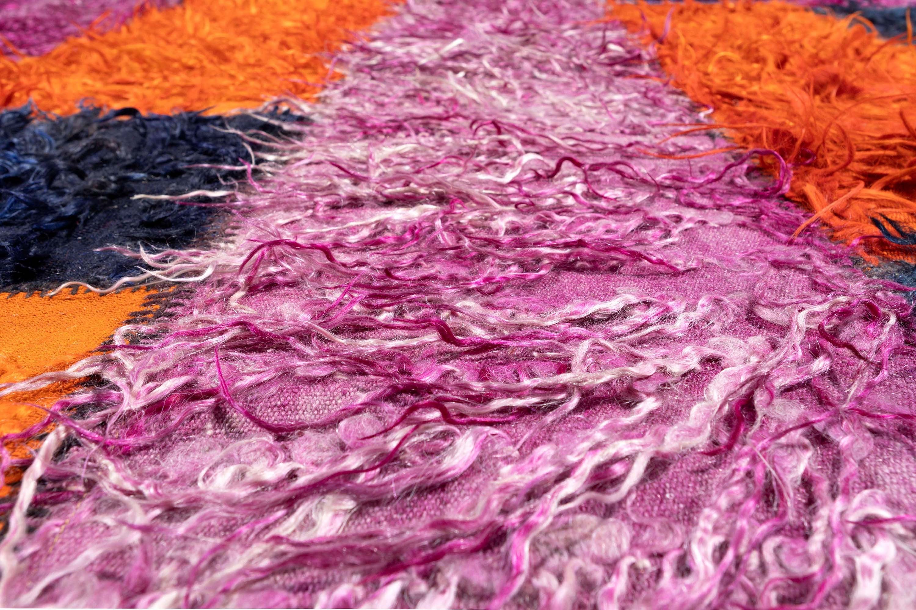 Alfombra Vintage Filikli 100% Lana Morado, Azul y Naranja