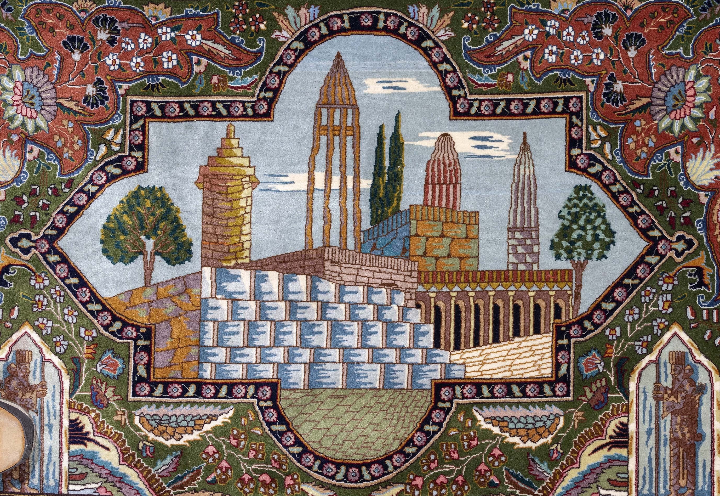Alfombra Persa Tabriz 60 Raj Dibujo Figurativo