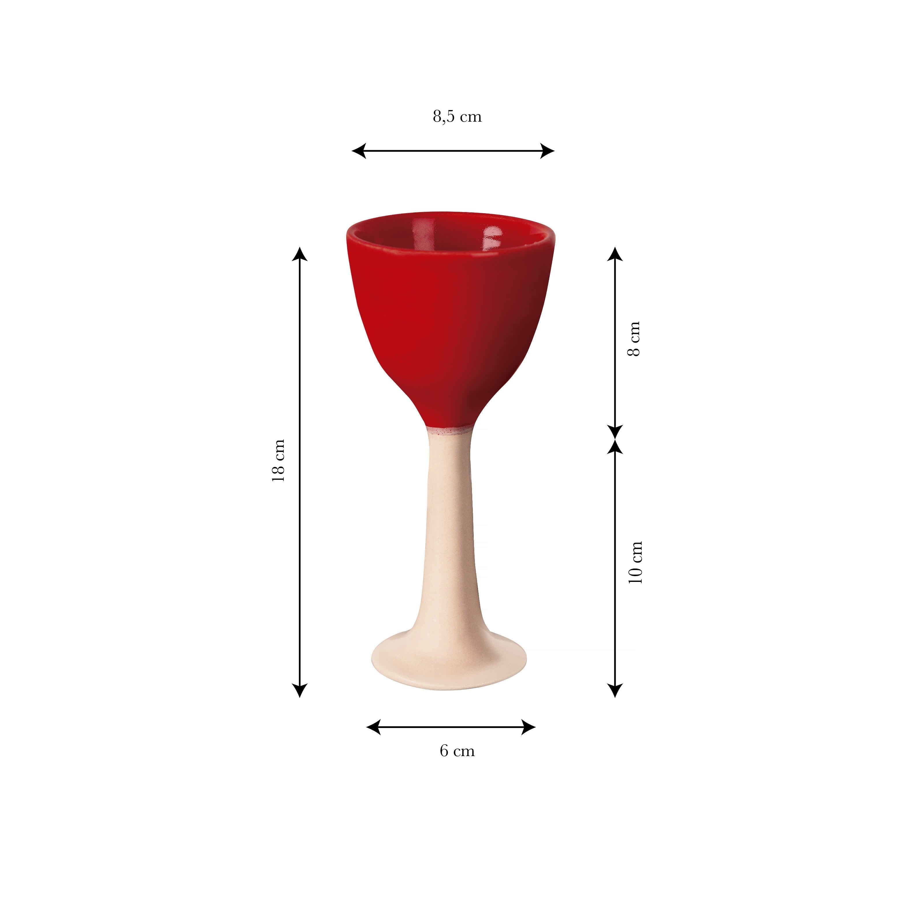 Copa de Vino Cerámica Salut Rojo Rosa
