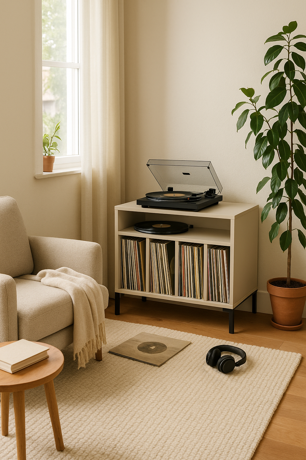 Mueble para Vinilos Taupe