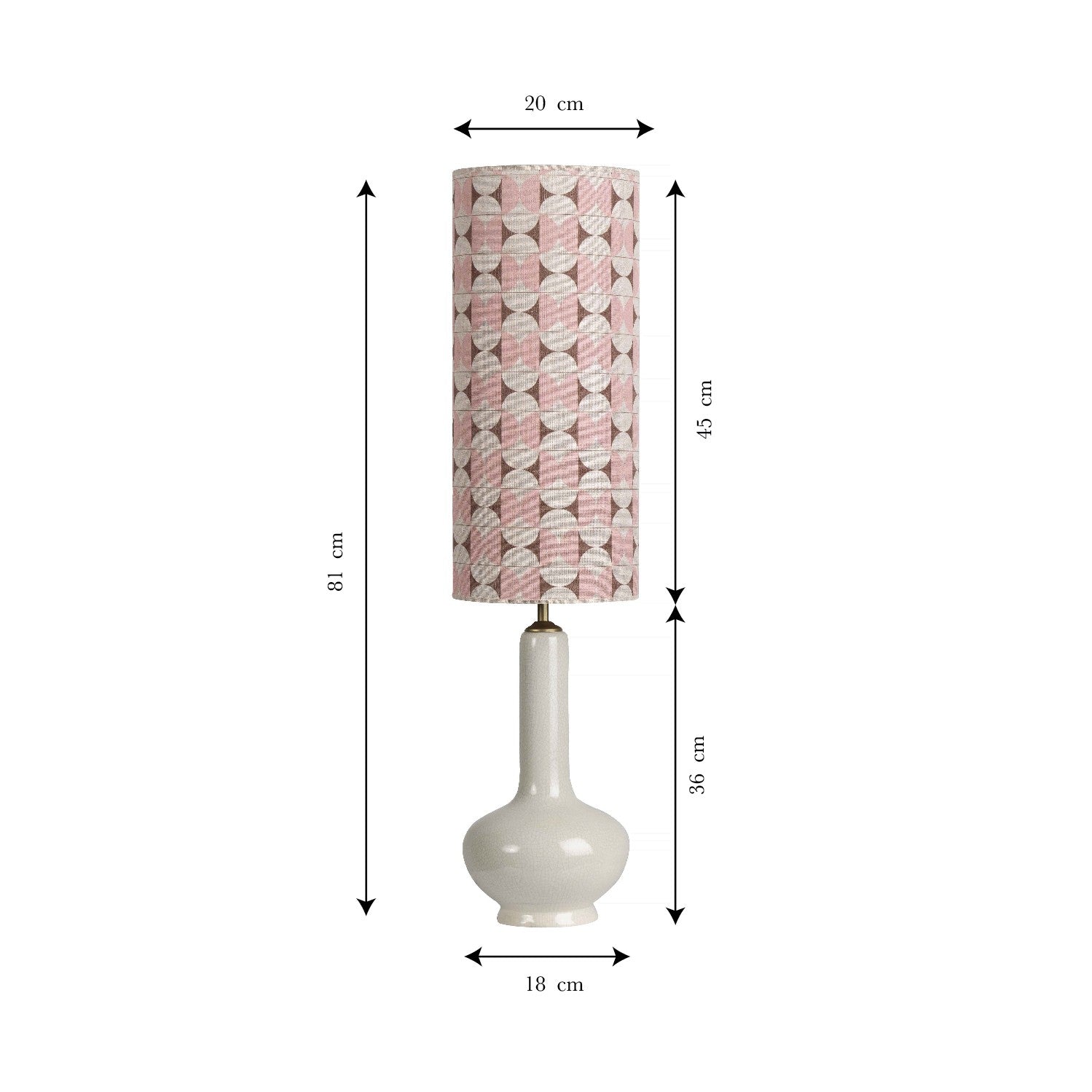 Lámpara de Mesa Alta Beige Funky