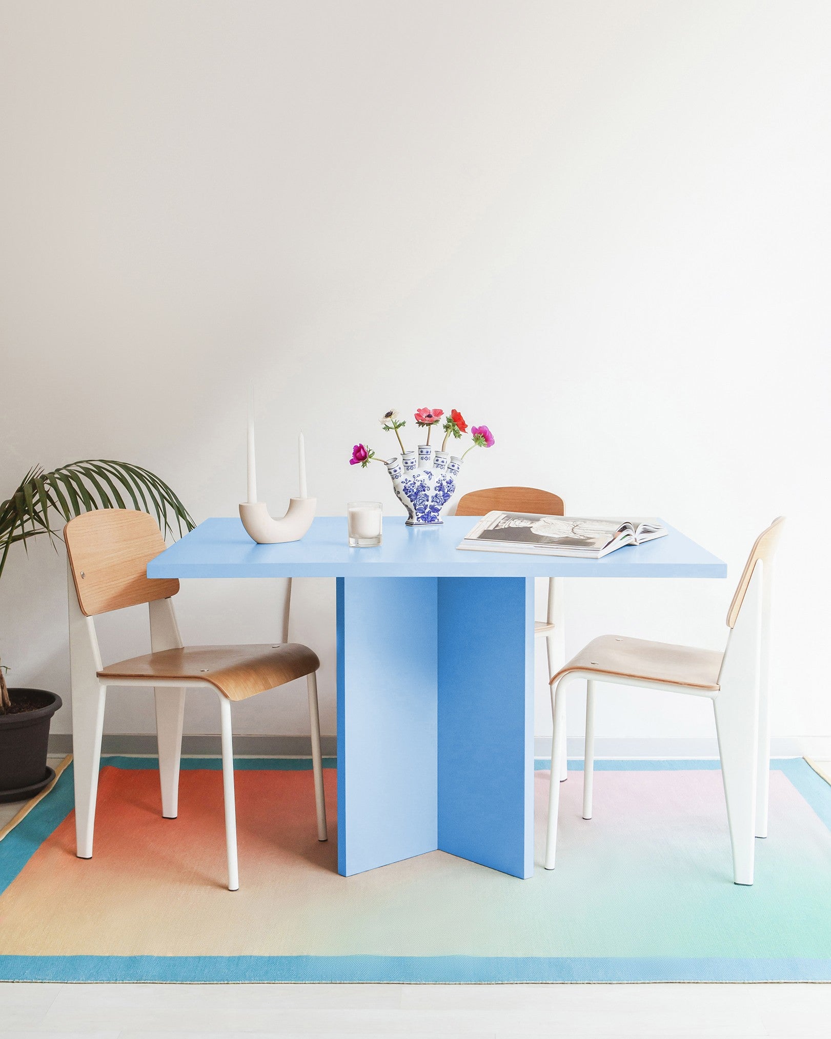 Mesa Rectangular Matilda Azul claro 120x90