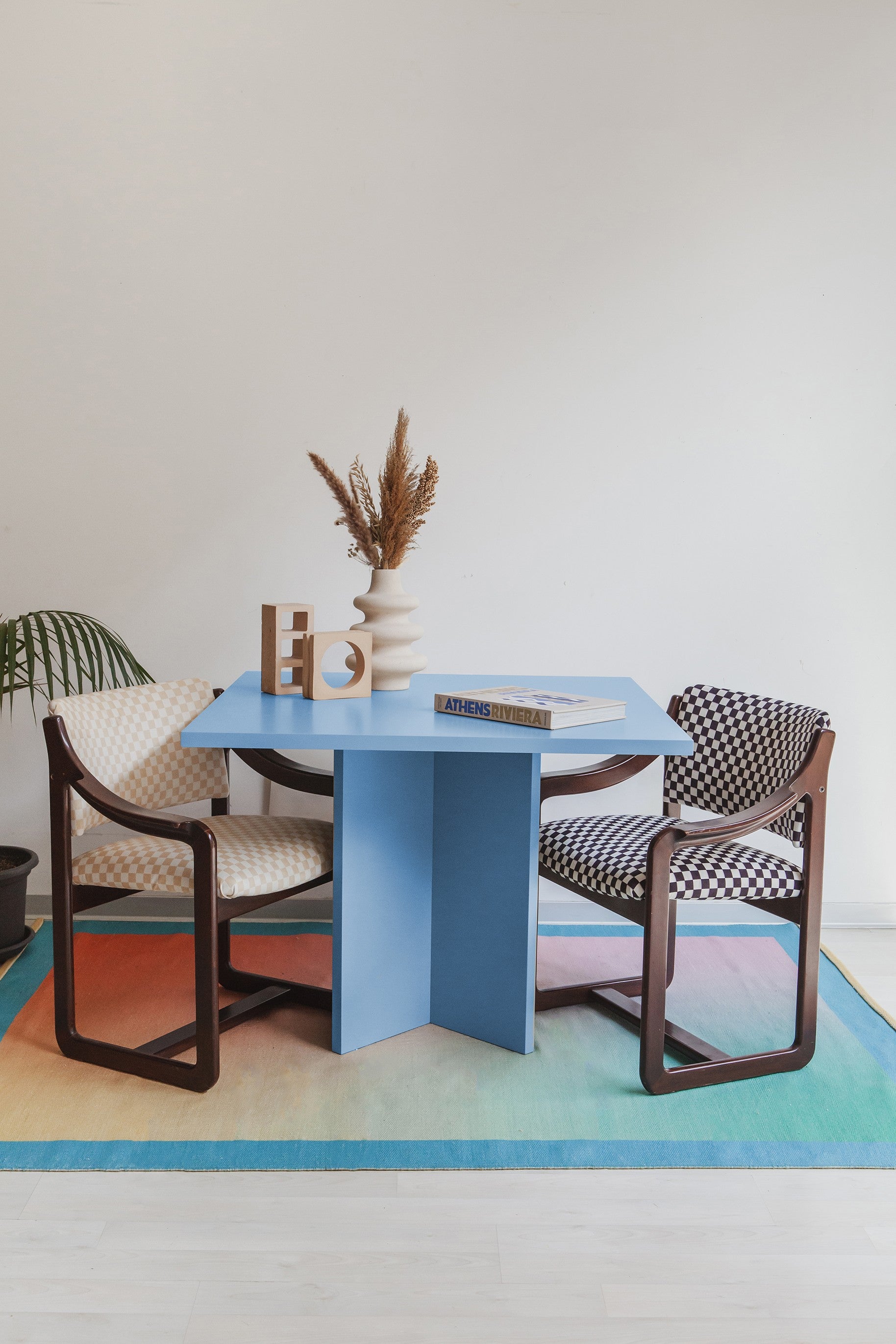 Mesa Cuadrada Matilda Azul claro 100x100