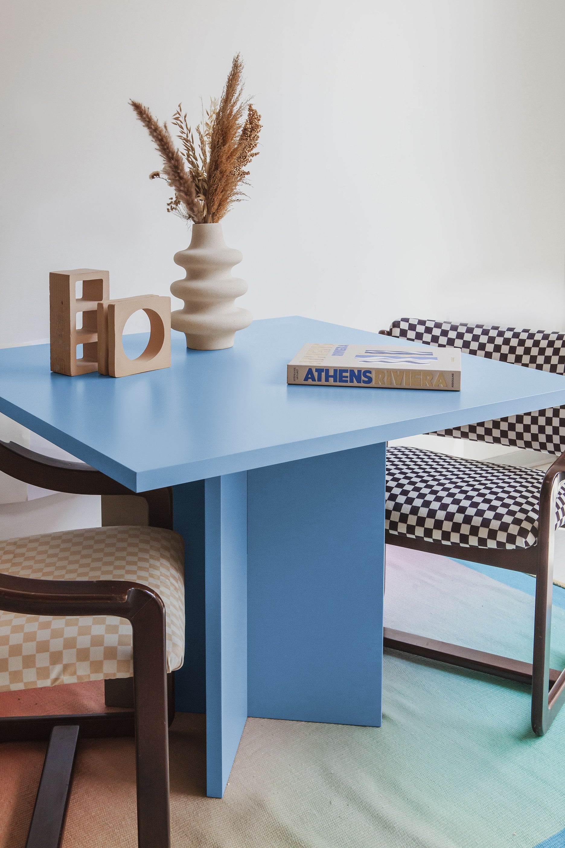 Mesa Cuadrada Matilda Azul claro 100x100