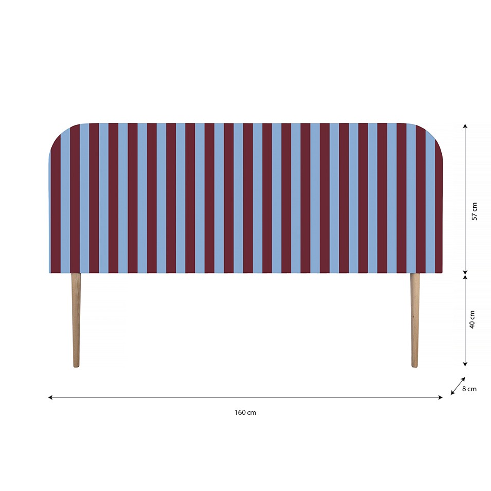 Cabecero Eddie Tapizado Terciopelo Cama 150cm Cherry-Soda