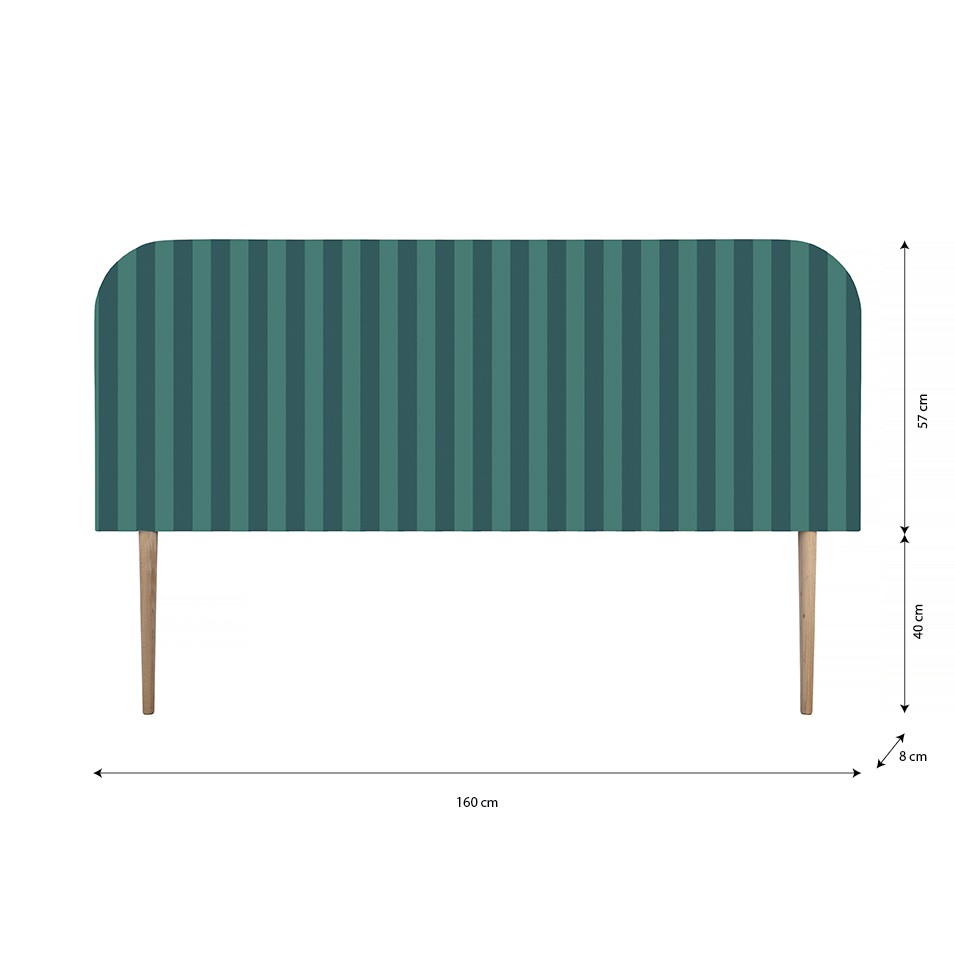 Cabecero Eddie Tapizado Terciopelo Cama 150cm Deep-Ocean