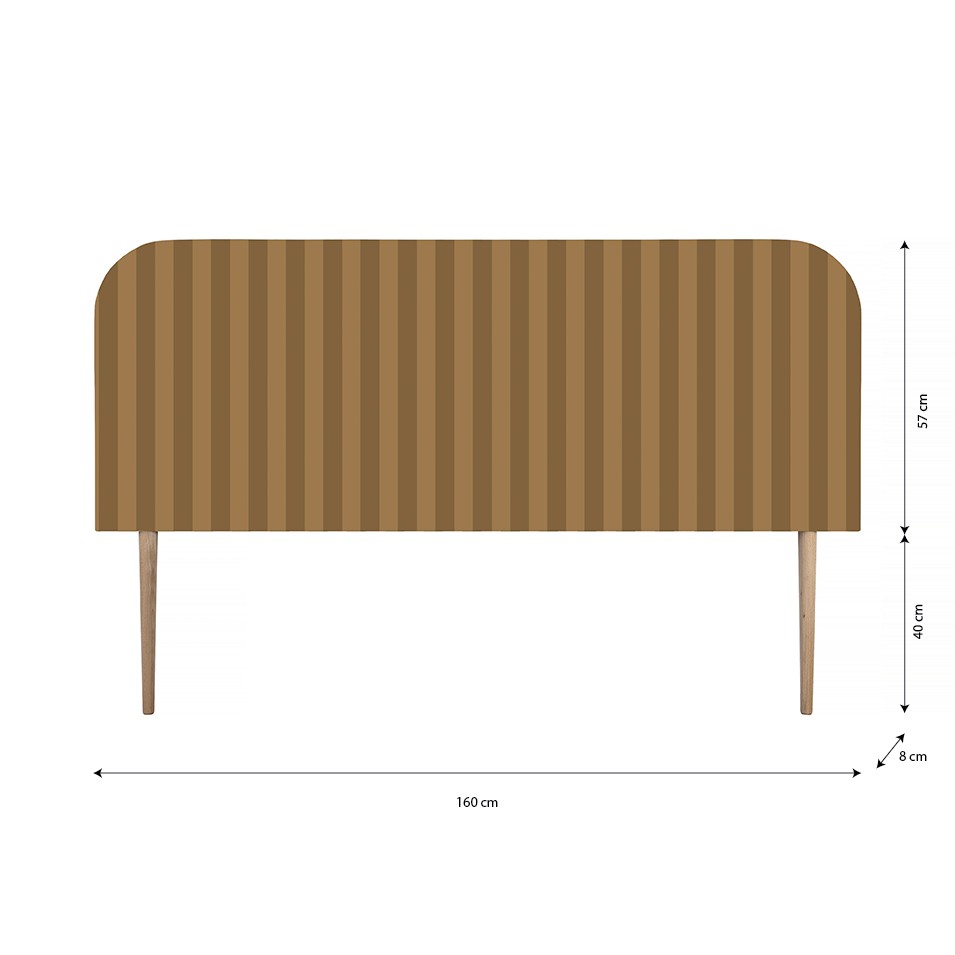 Cabecero Eddie Tapizado Terciopelo Cama 150cm Gold-Toffee