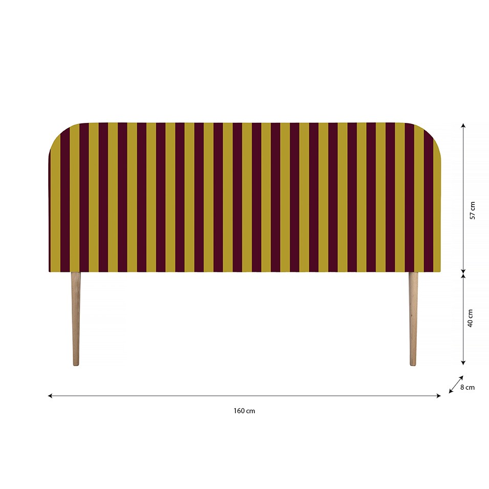 Cabecero Eddie Tapizado Terciopelo Cama 150cm Safron-Wine