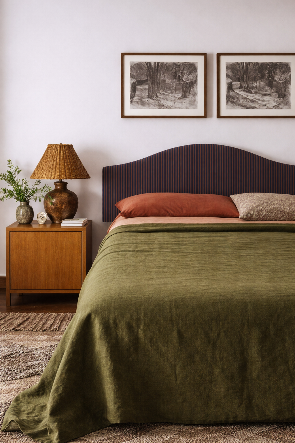 Cabecero Suzanne Tapizado Terciopelo Cama 150cm Blue- Tobacco
