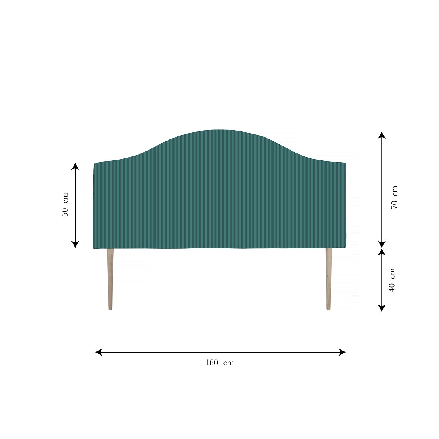 Cabecero Suzanne Tapizado Terciopelo Cama 150cm Deep-Ocean