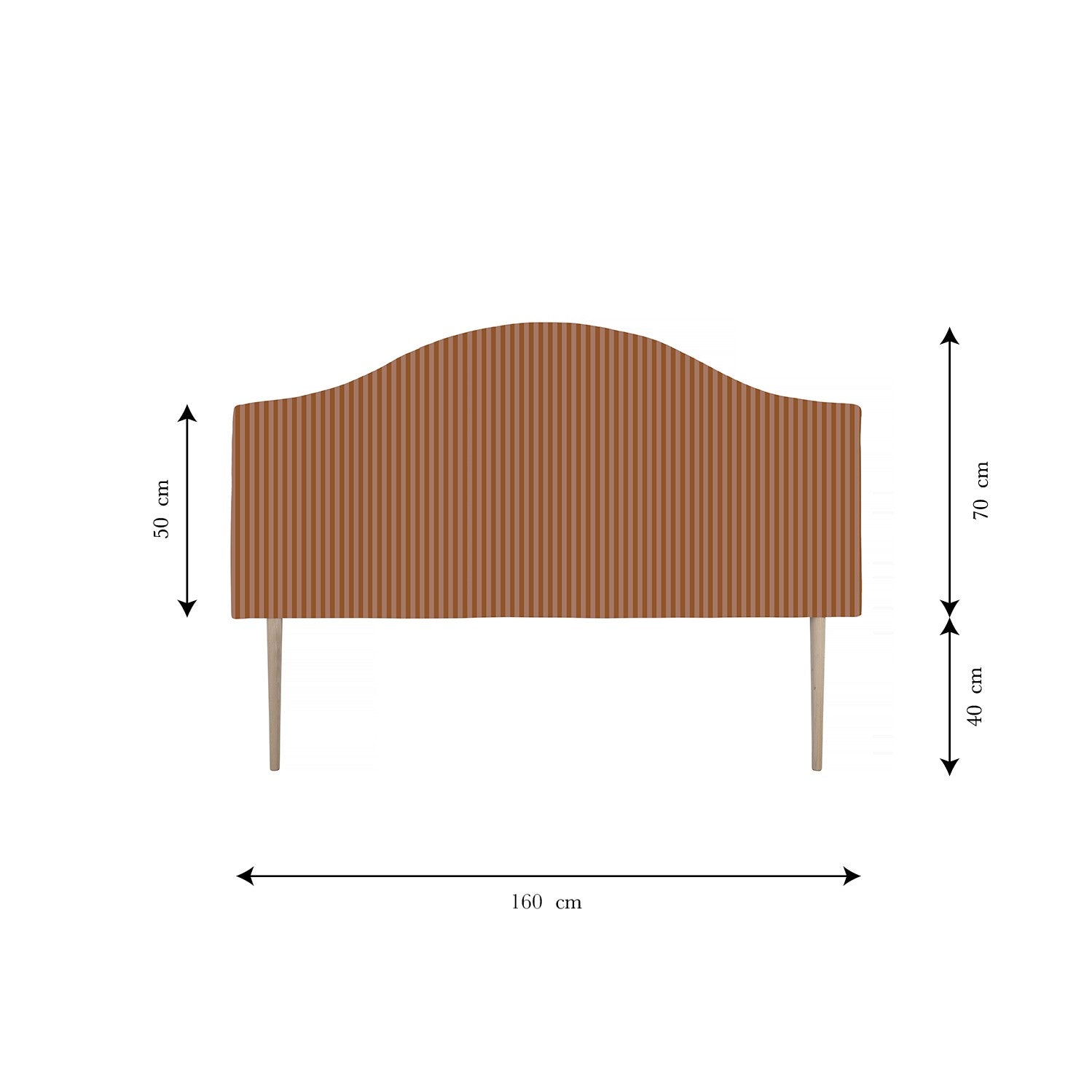 Cabecero Suzanne Tapizado Terciopelo Cama 150cm Ginger-Mocha