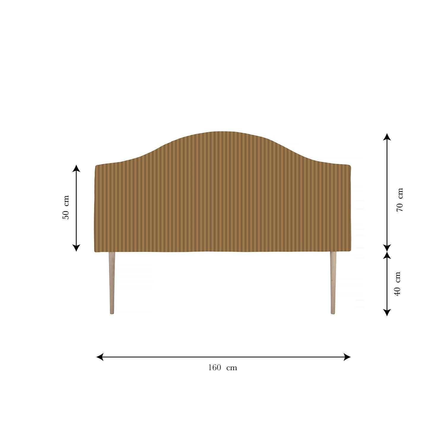 Cabecero Suzanne Tapizado Terciopelo Cama 150cm Gold-Toffee