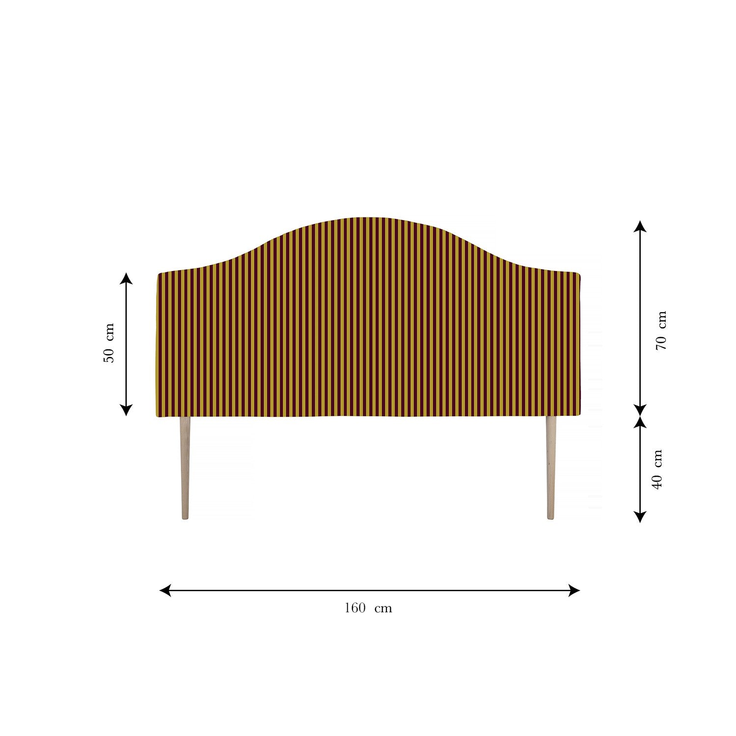 Cabecero Suzanne Tapizado Terciopelo Cama 150cm Safron-Wine