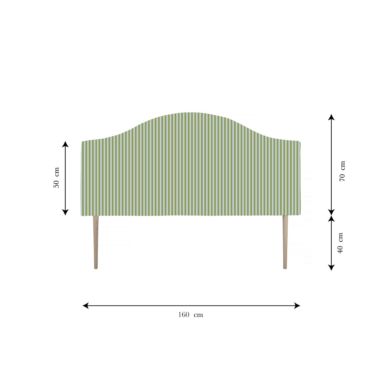 Cabecero Suzanne Tapizado Terciopelo Cama 150cm Green-Water
