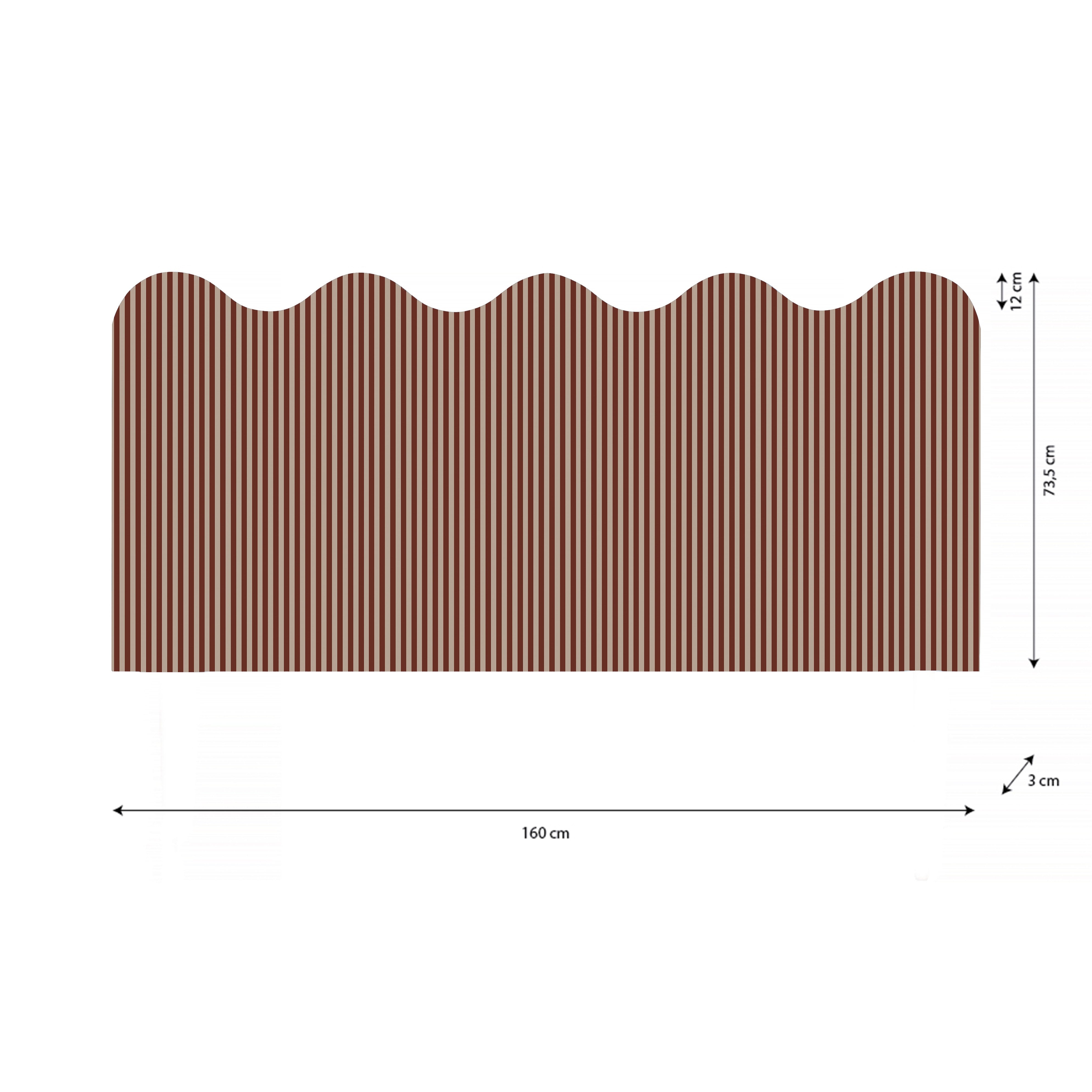 Cabecero Wavy Tapizado Terciopelo Cama 150cm Underwood