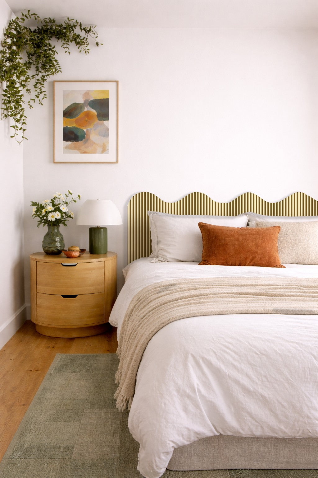 Cabecero Wavy Tapizado Terciopelo Cama 150cm Butter Toast