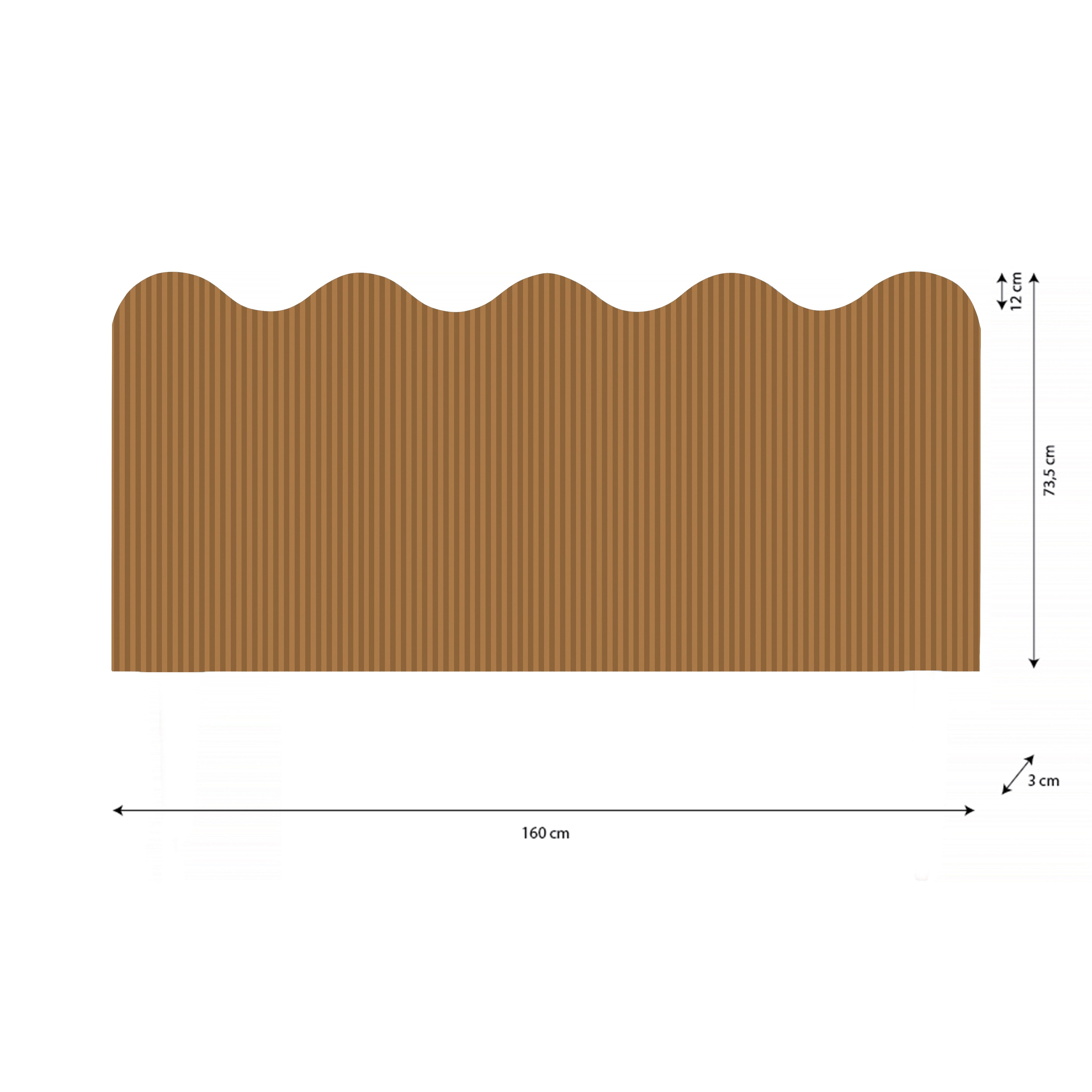 Cabecero Wavy Tapizado Terciopelo Cama 150cm Gold-Toffee