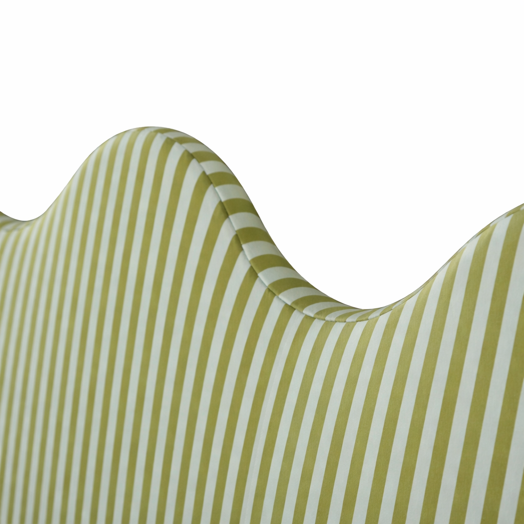 Cabecero Wavy Tapizado Terciopelo Cama 150cm Green-Water
