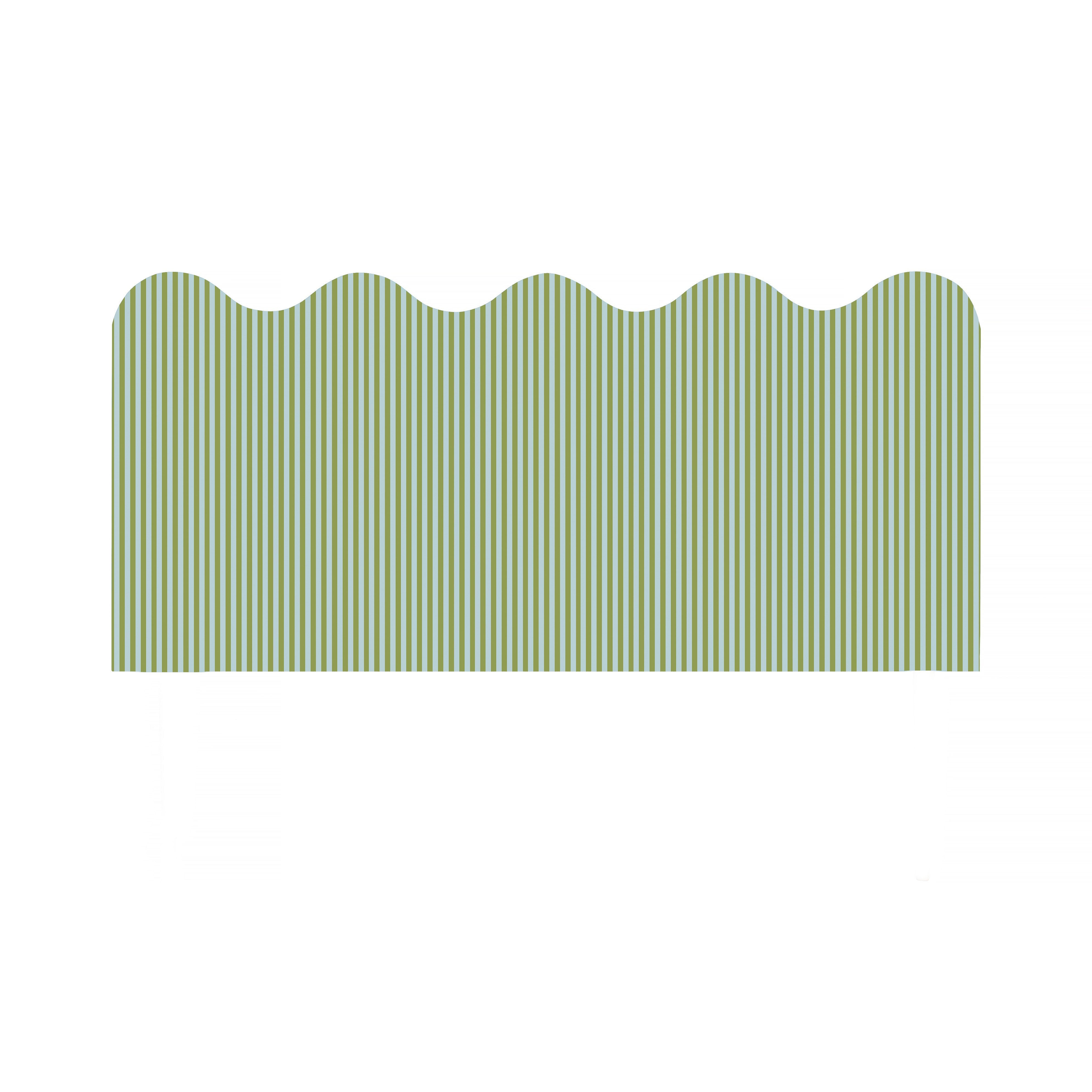 Cabecero Wavy Tapizado Terciopelo Cama 150cm Green-Water