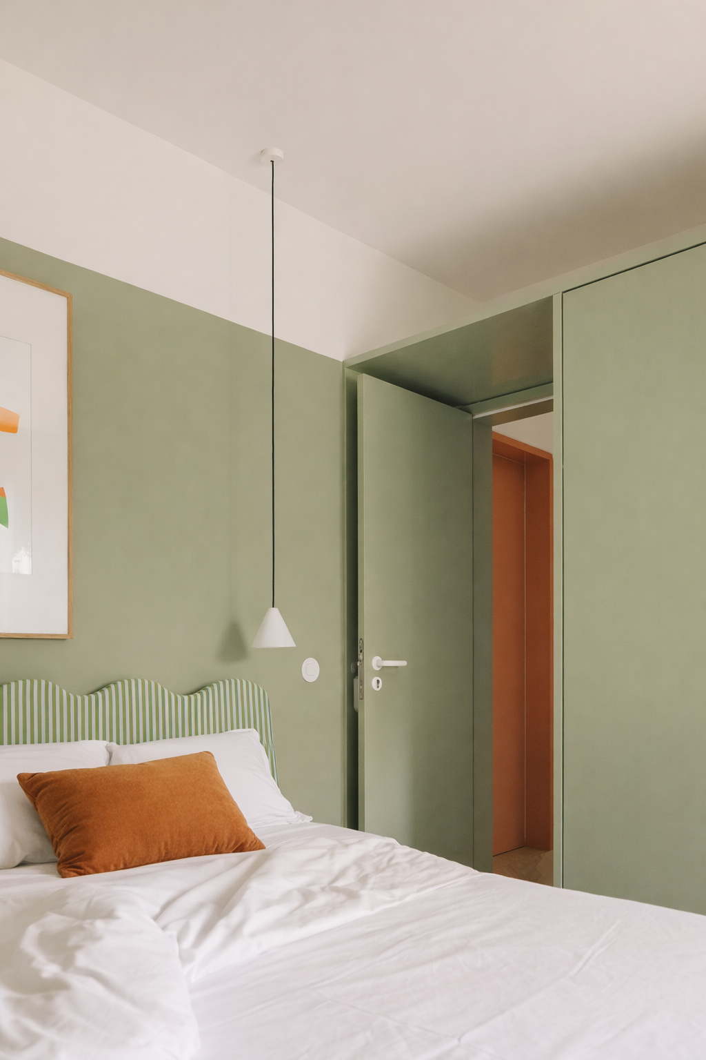Cabecero Wavy Tapizado Terciopelo Cama 150cm Green-Water