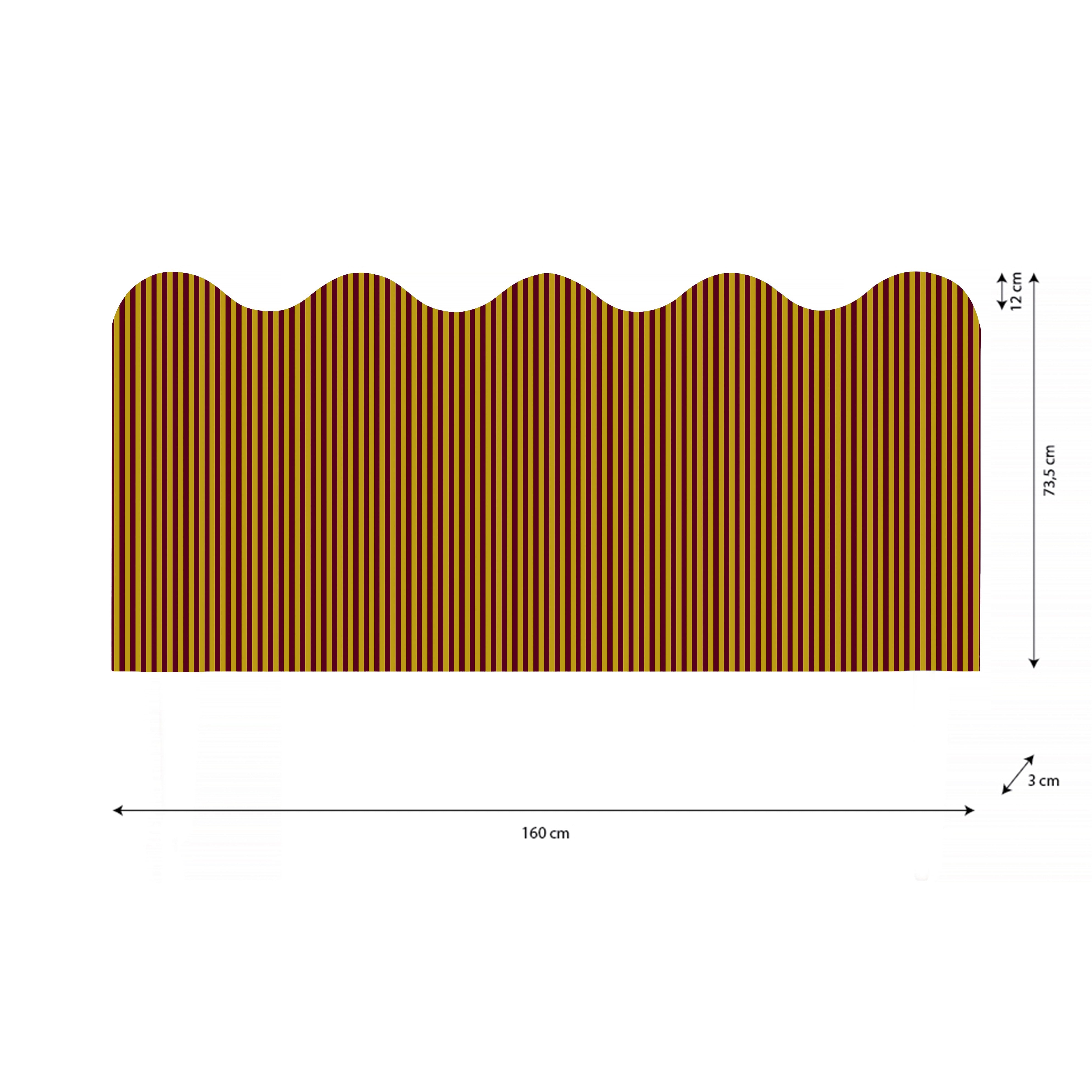 Cabecero Wavy Tapizado Terciopelo Cama 150cm Safron-Wine