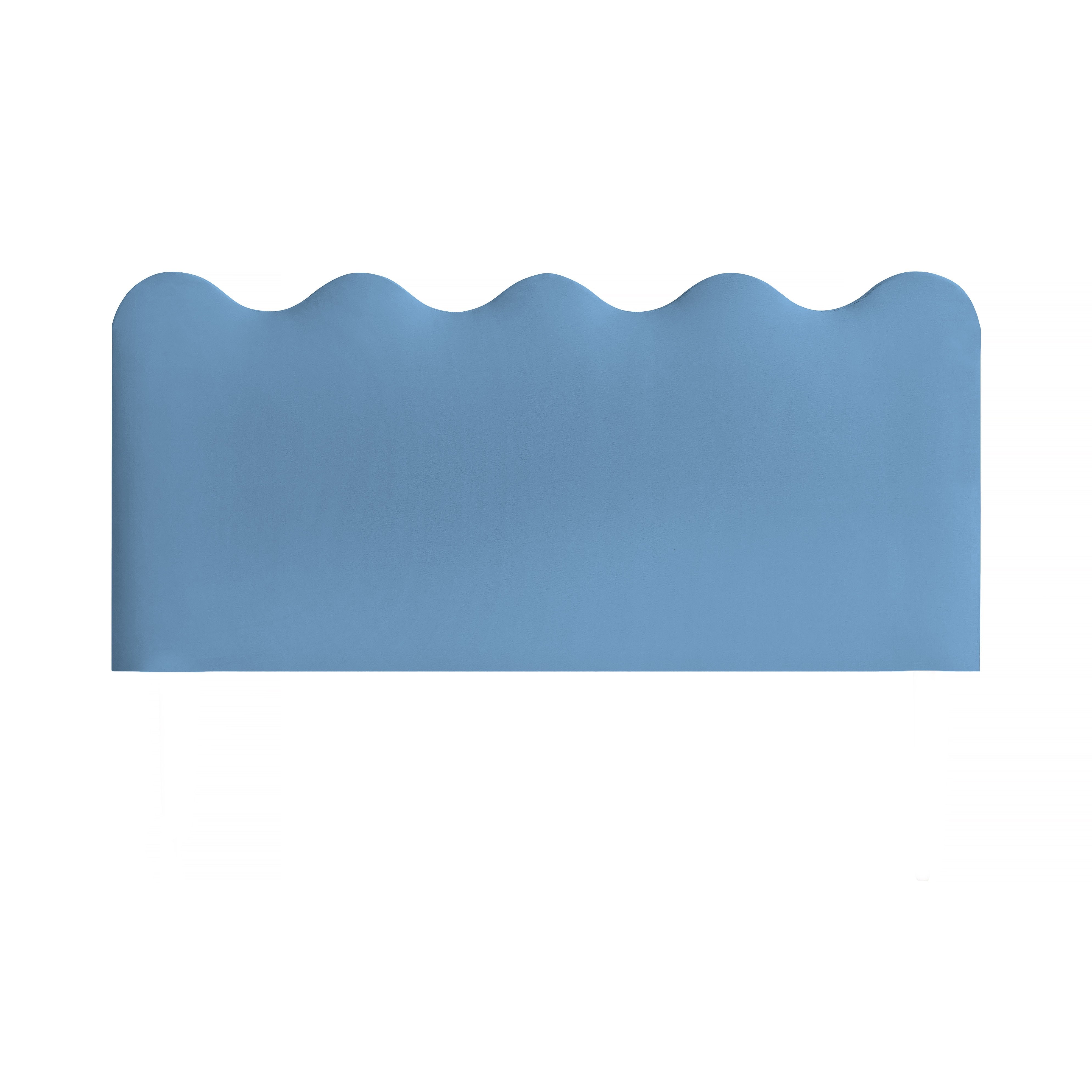 Cabecero Wavy Tapizado Terciopelo Cama 150cm Placid Blue