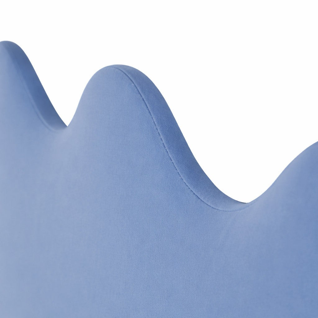 Cabecero Wavy Tapizado Terciopelo Cama 150cm Placid Blue