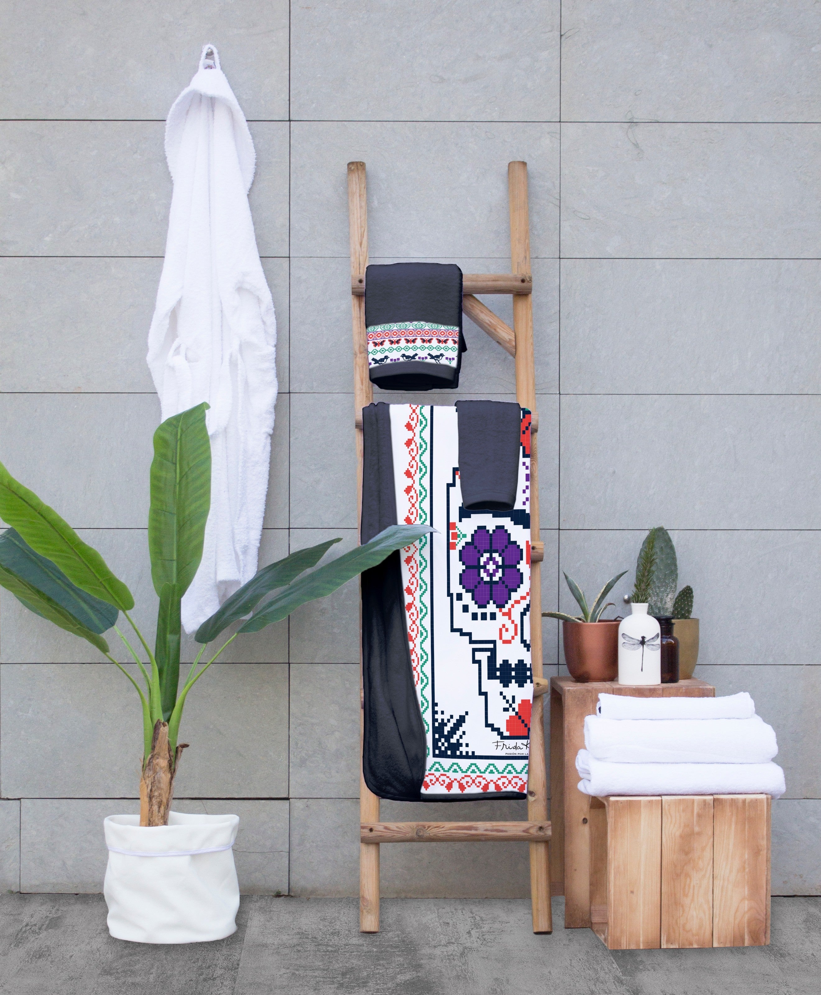 Set Toallas Hogar Frida Skull