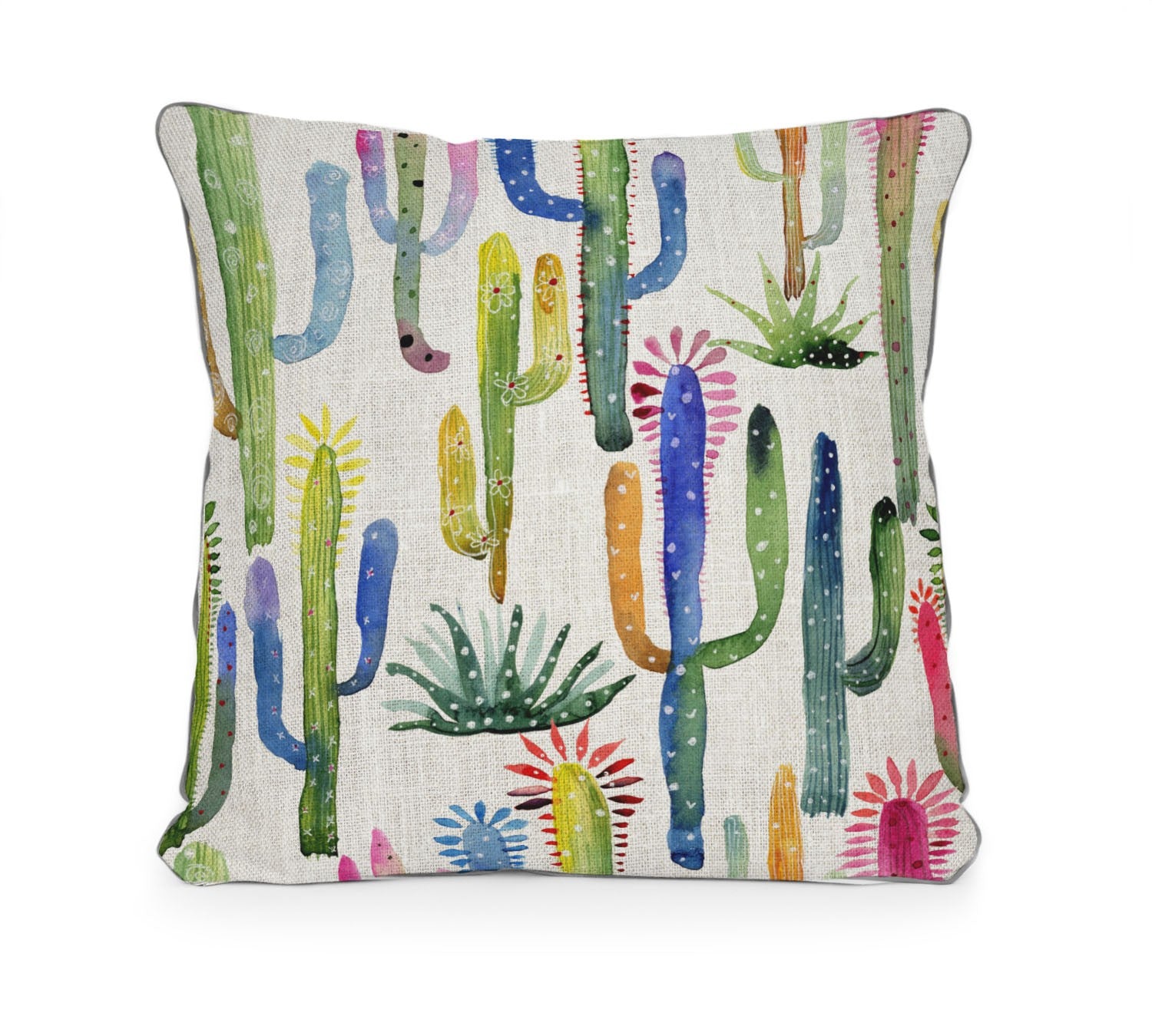Coussin Cactus Aquarelle