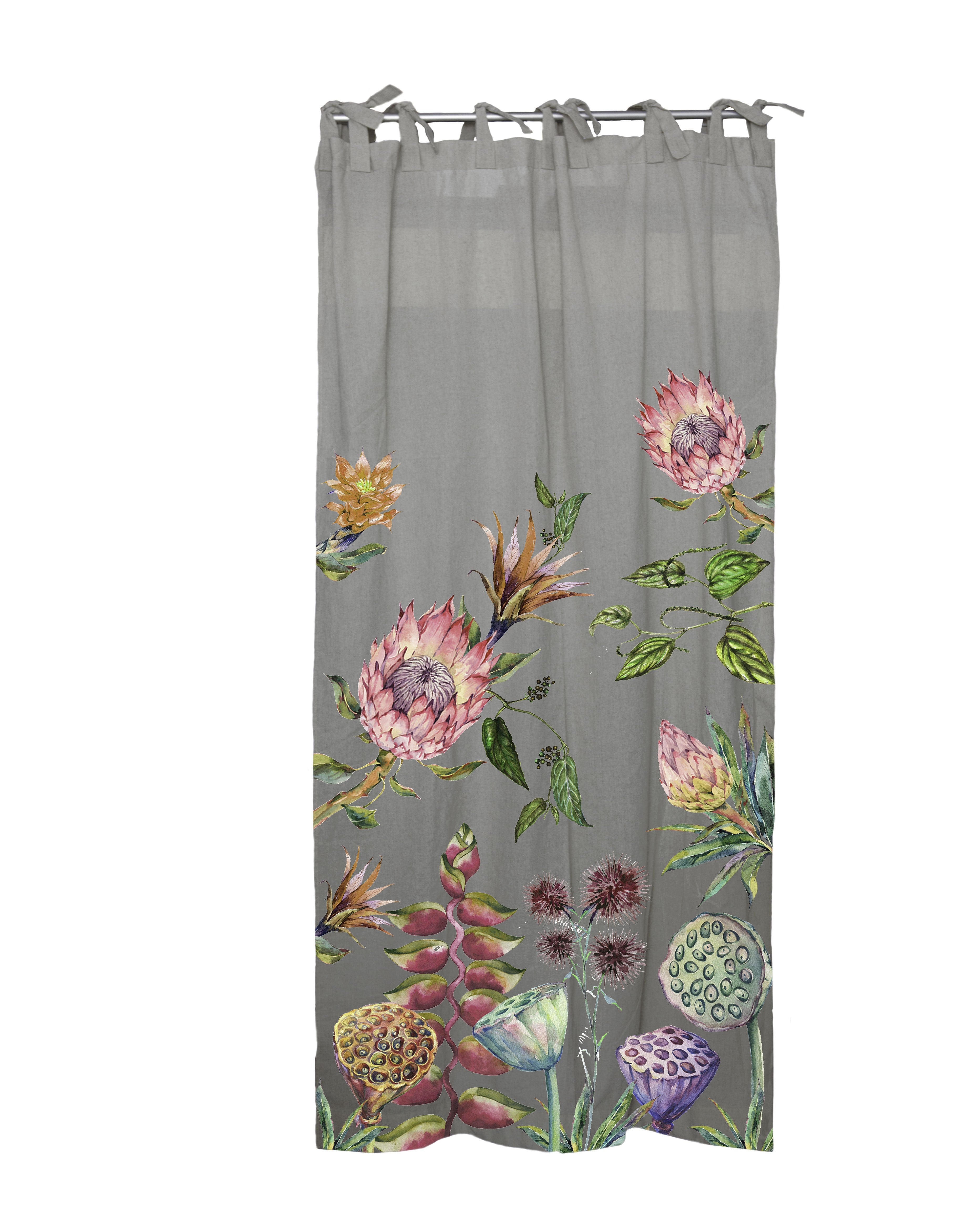 Cortina hogar Grey Flores Salvajes