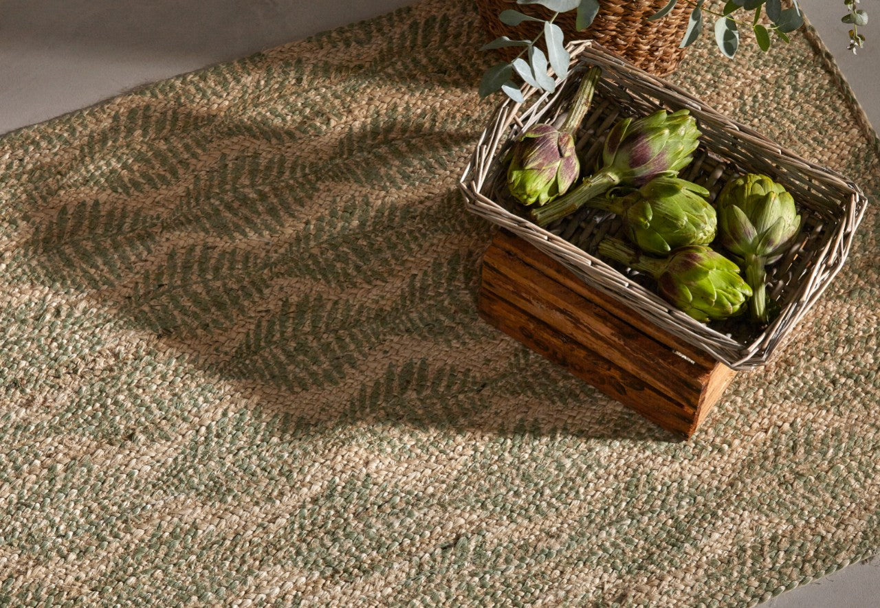 Alfombra Yute Green Pattern