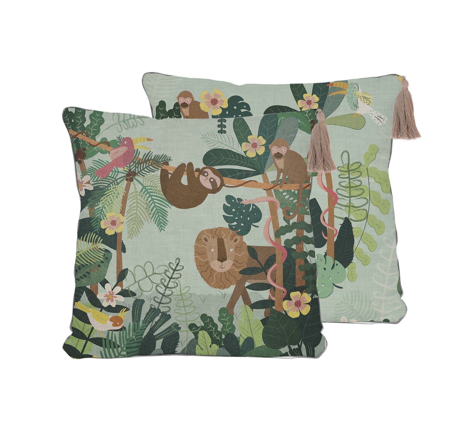 Cojin 45x45 Borlas Jungle Friends