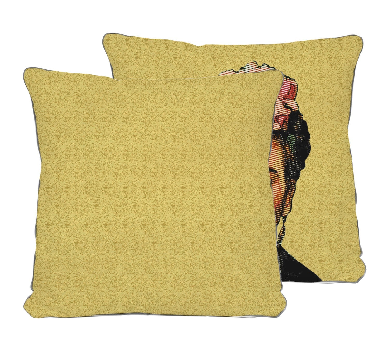 Cojín Frida draw yellow