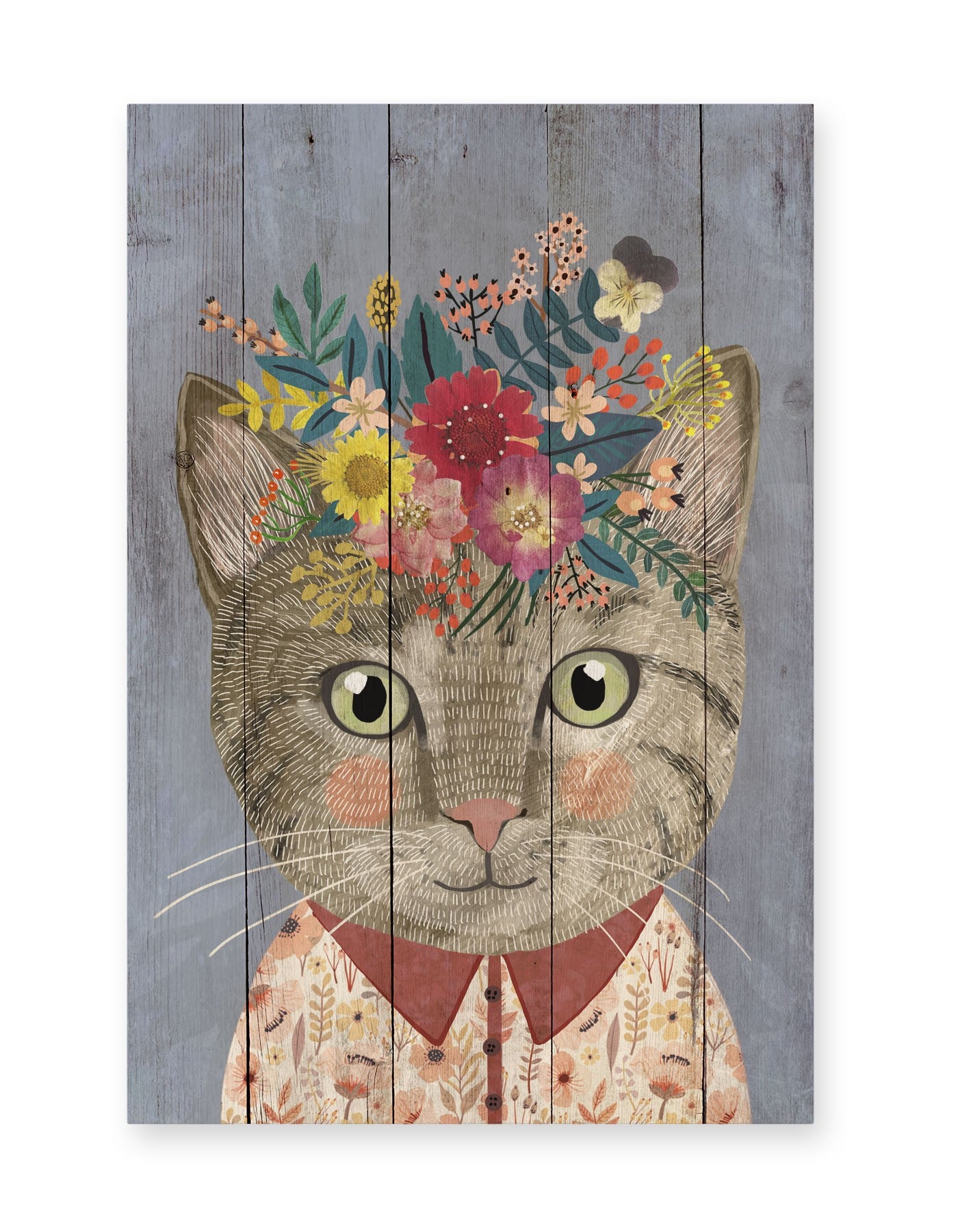 Panel decorativo Floral Cat