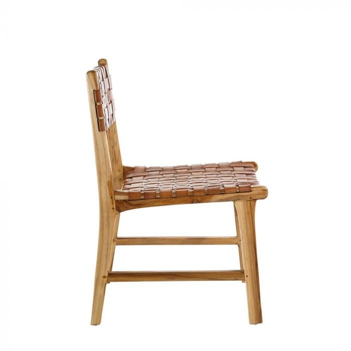 Silla de piel trenzada George