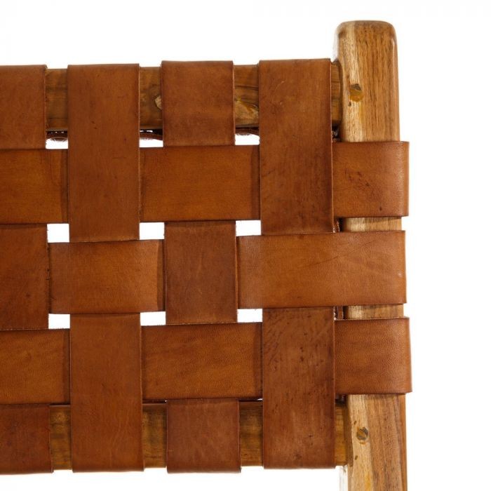 Silla de piel trenzada George