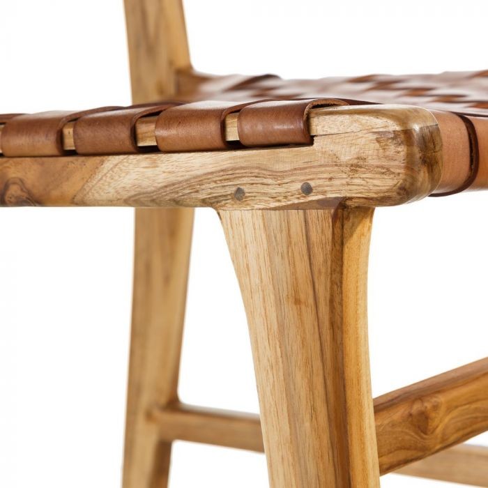 Silla de piel trenzada George