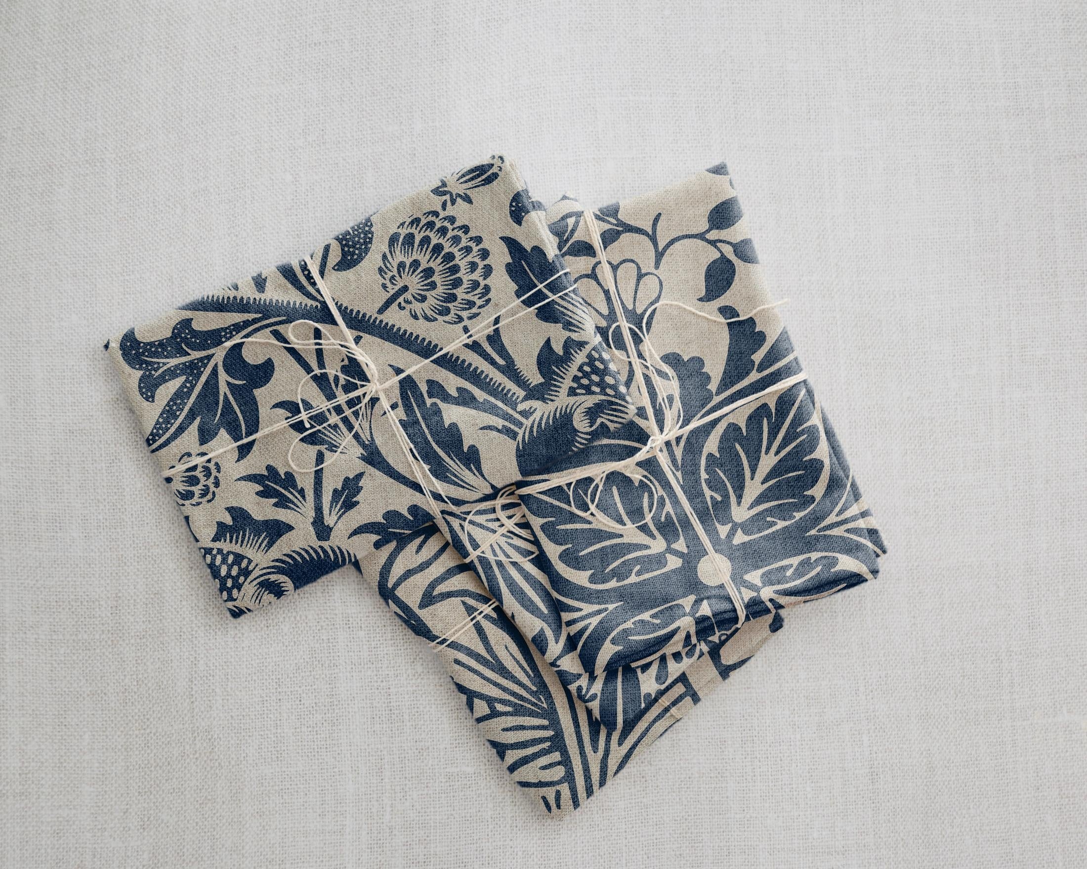 Linen Napkin Set (Marine Leaf)