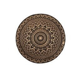 circular yute rug black
