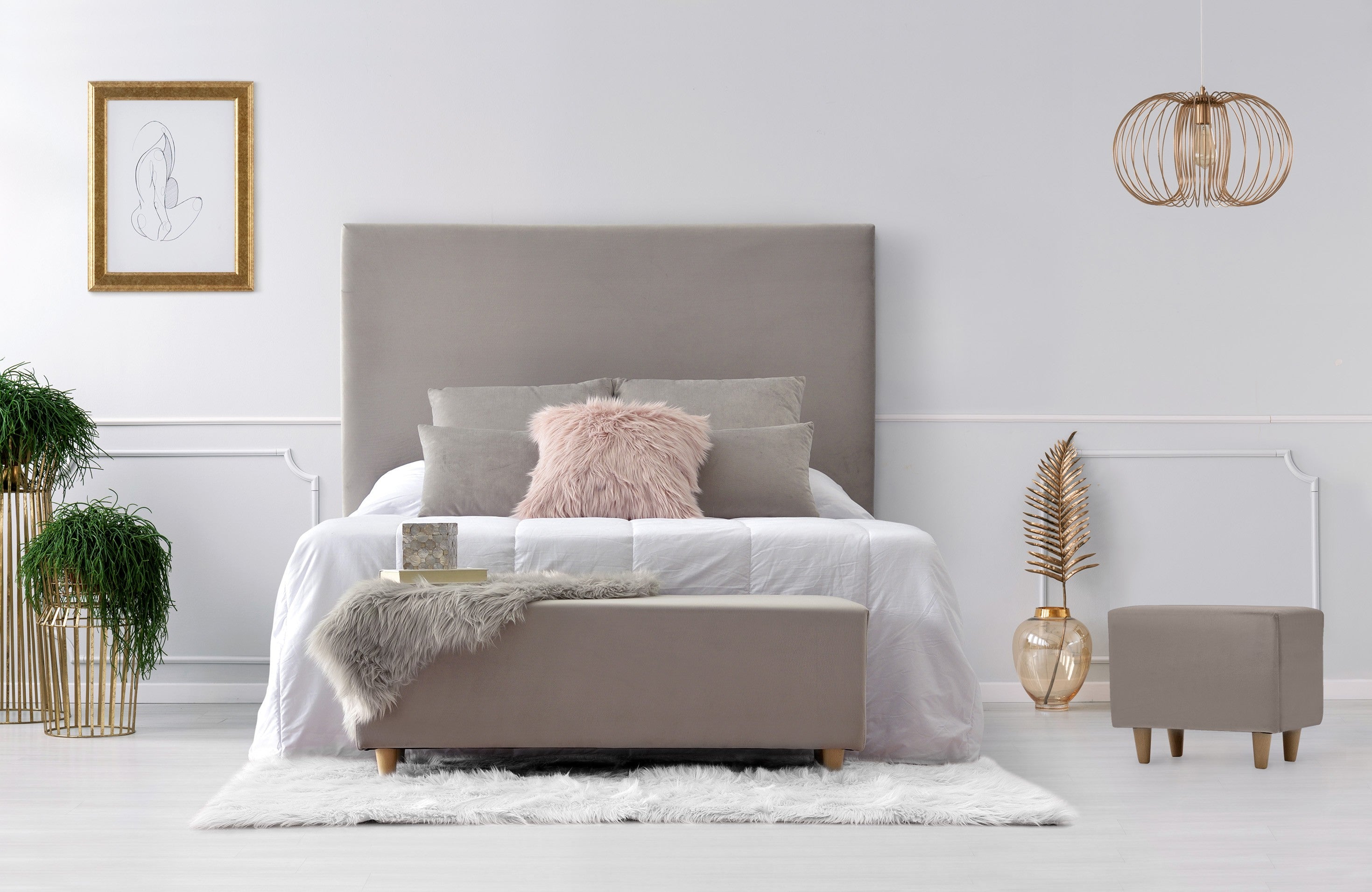 Alfombra rectangular fur white (120x170)