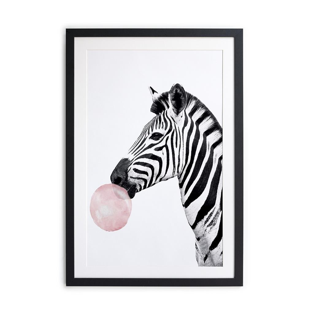 Cuadro moldura negra 60x40 (Zebra Bubble Gum)
