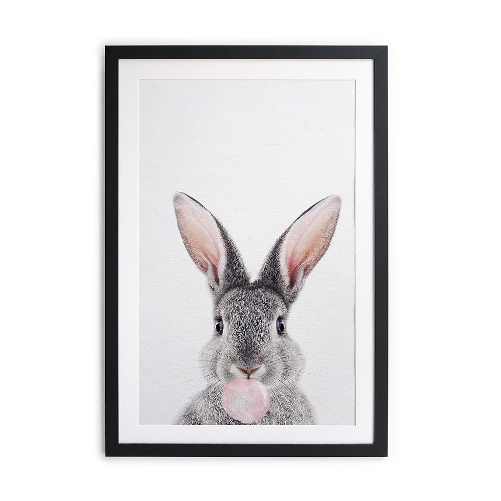 Cuadro Moldura Negra 40x30 (Rabbit Bubble Gum)