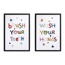 Set 2 Molduras 40x30 Negro (Bath Quotes)