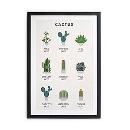 Cuadro moldura negra 60x40 (Cactus Types)