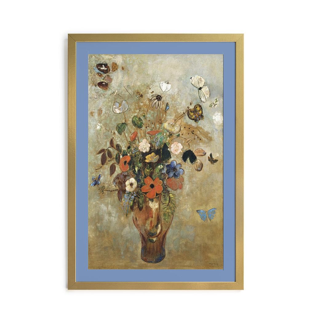 Cuadro Moldura Dorada 40x30 (Butterflies and Flowers)