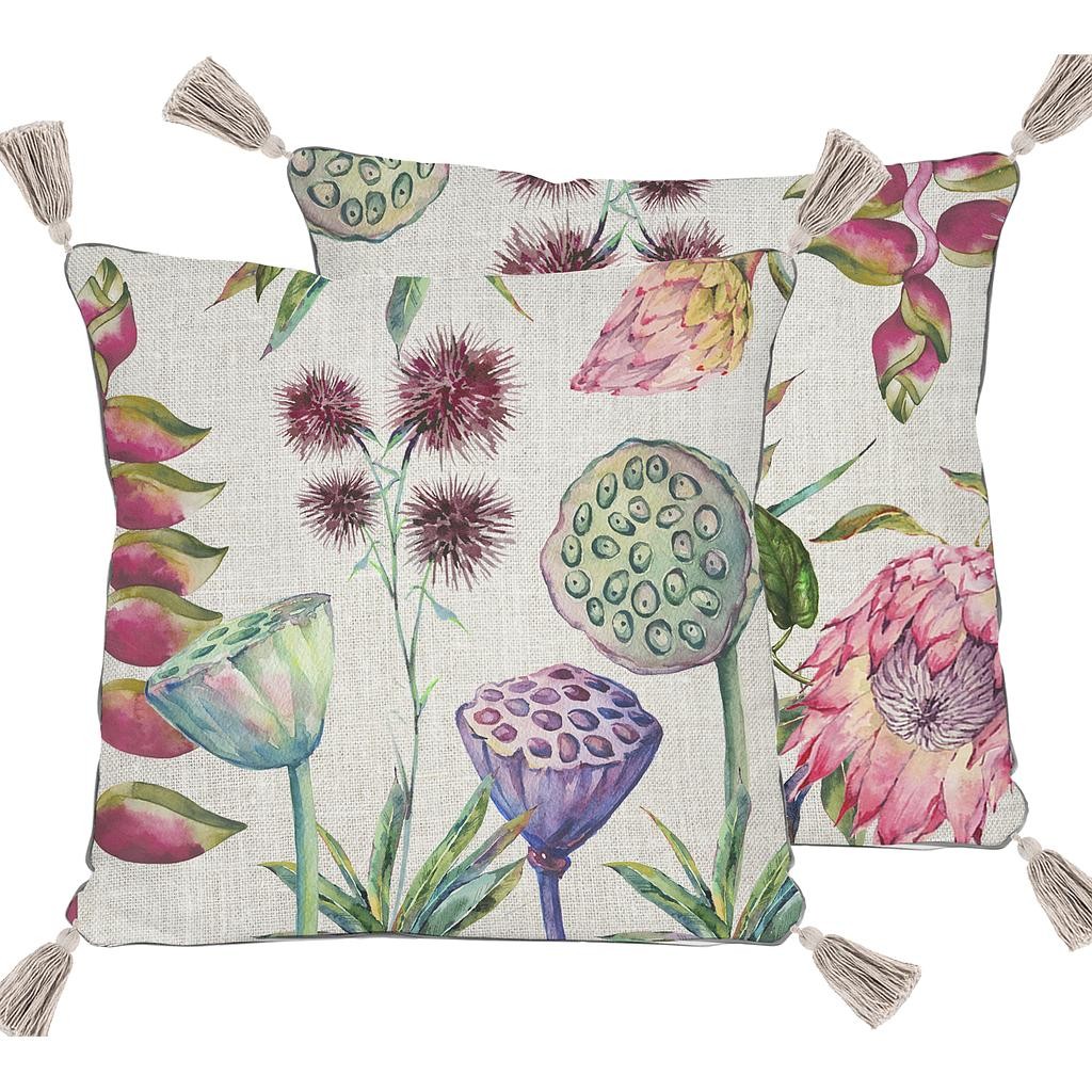Cojin 45x45 Borlas (Flores Salvajes)