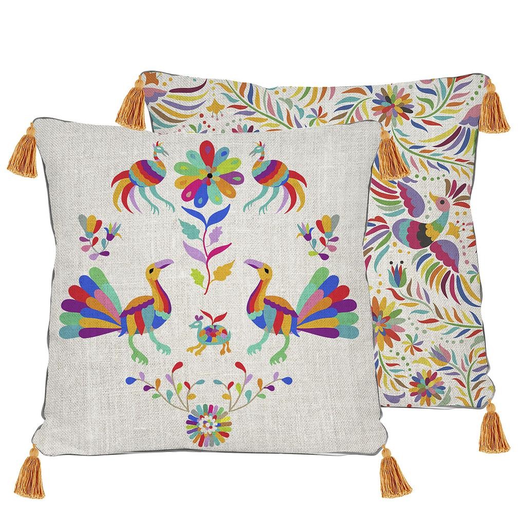 Cojin 45x45 Borlas (Ave Otomi)
